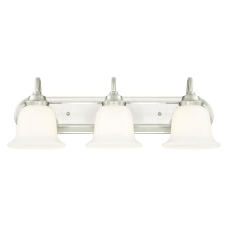 Fixture Wall UnMount 60W 3-Light Harwell, Brushed Nickel White Opal Glass